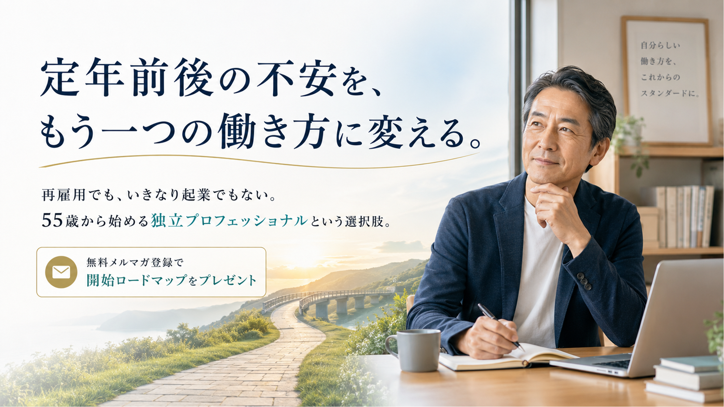 定年後の不安をもう一つの働き方に変える