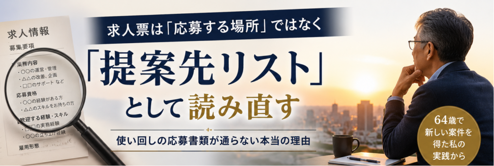 求人票は「応募する場所」ではなく「提案先リスト」──使い回しの応募書類が通らない本当の理由